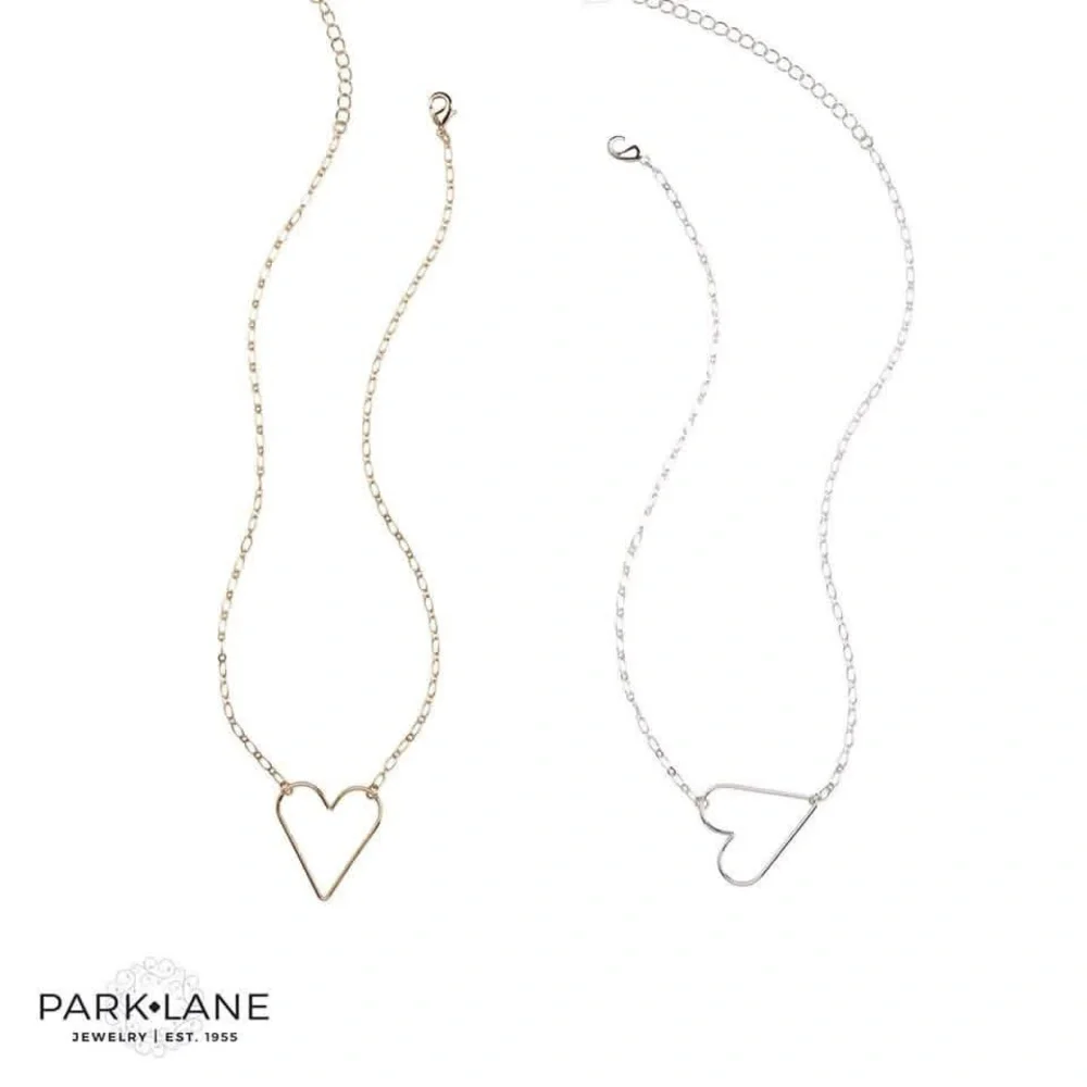 Gold Heart Outline Necklace with White Inlay - Timeless Feminine Pendant - Picture 3 of 5